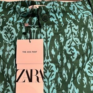 Zara | Pants u0026 Jumpsuits | Zara Green Batik Print The Ava Pant Size Medium  0 Cotton Nwt | Poshmark